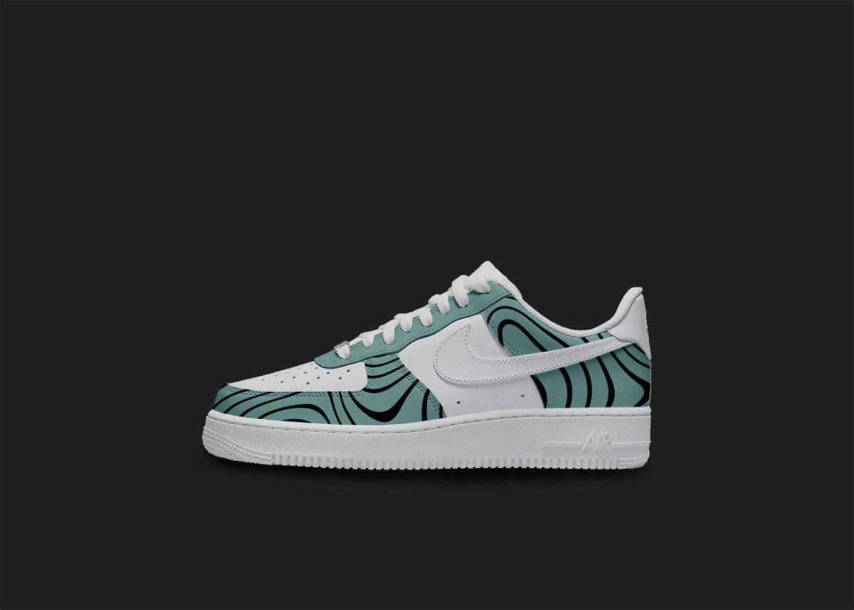 Green Black Line Custom Air Force 1