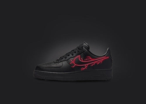 Black Red Flash Custom Air Force 1