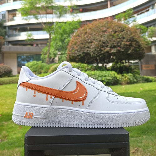 Orange Drip Swoosh Custom Air Force 1