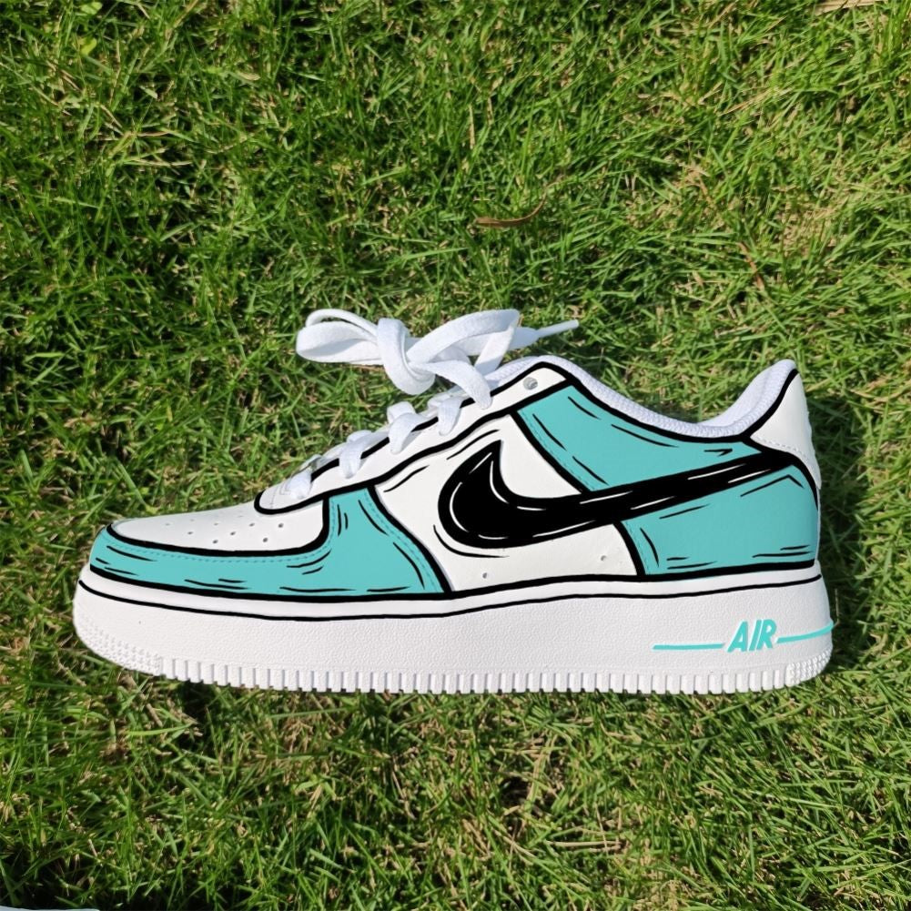 Cartoon Mint Green Custom Air Force 1