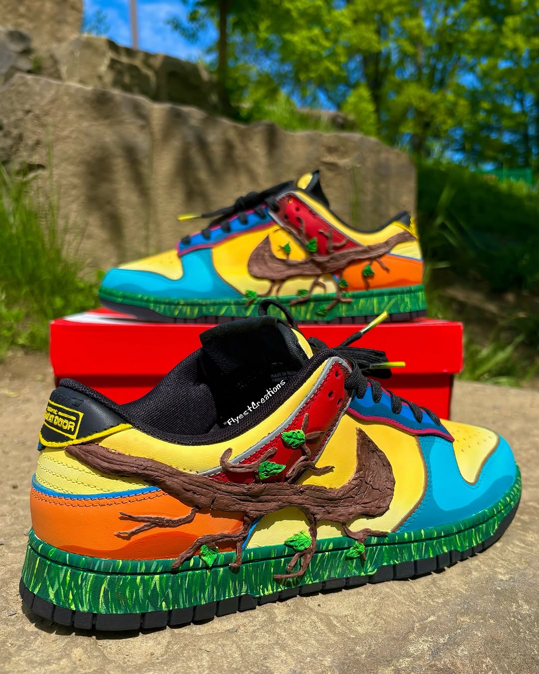 Hand Painted KND Themed Custom Dunk Sneakers
