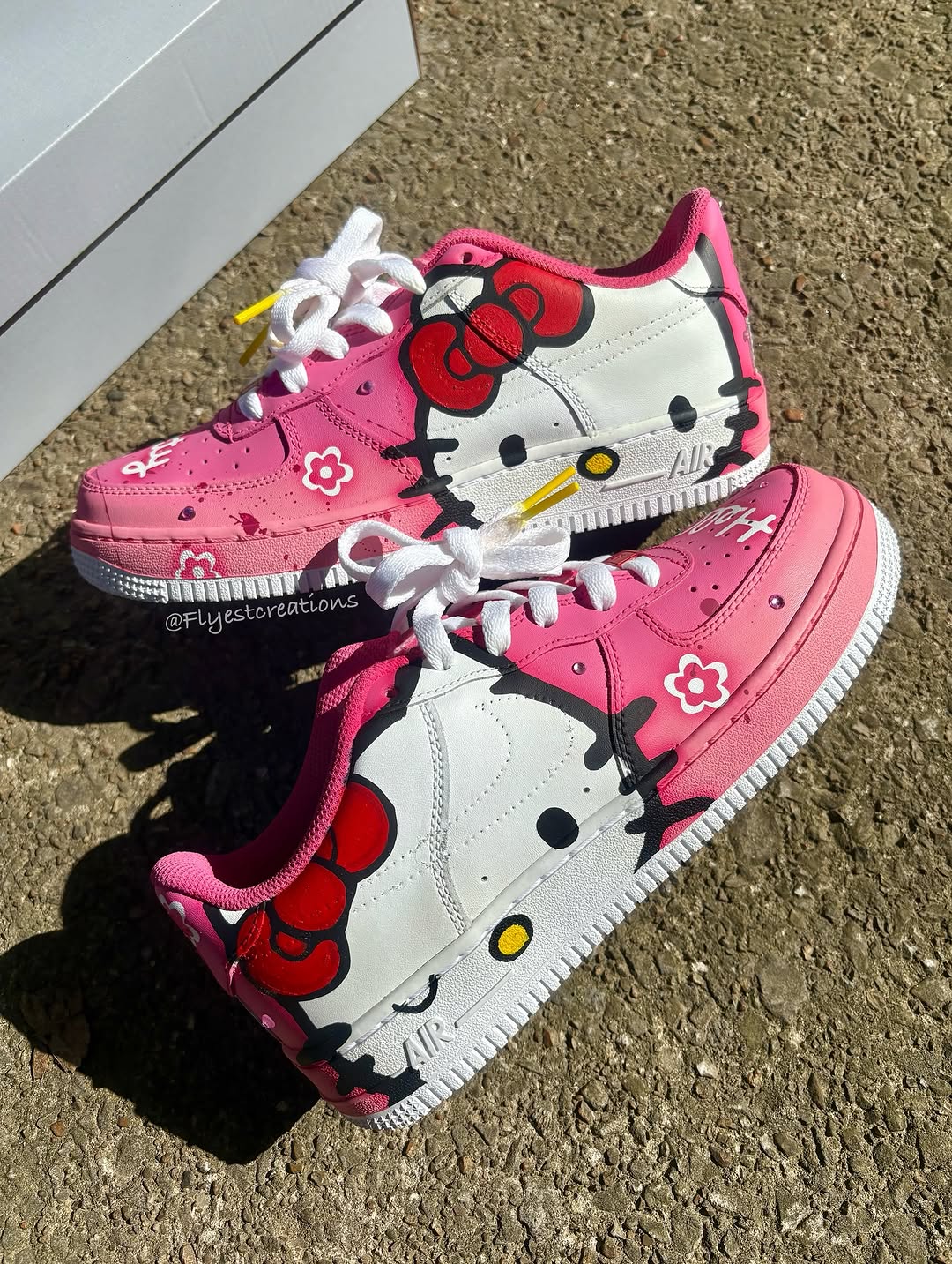 Pink Hand Painted Hello Kitty Custom Air Force 1 Sneakers