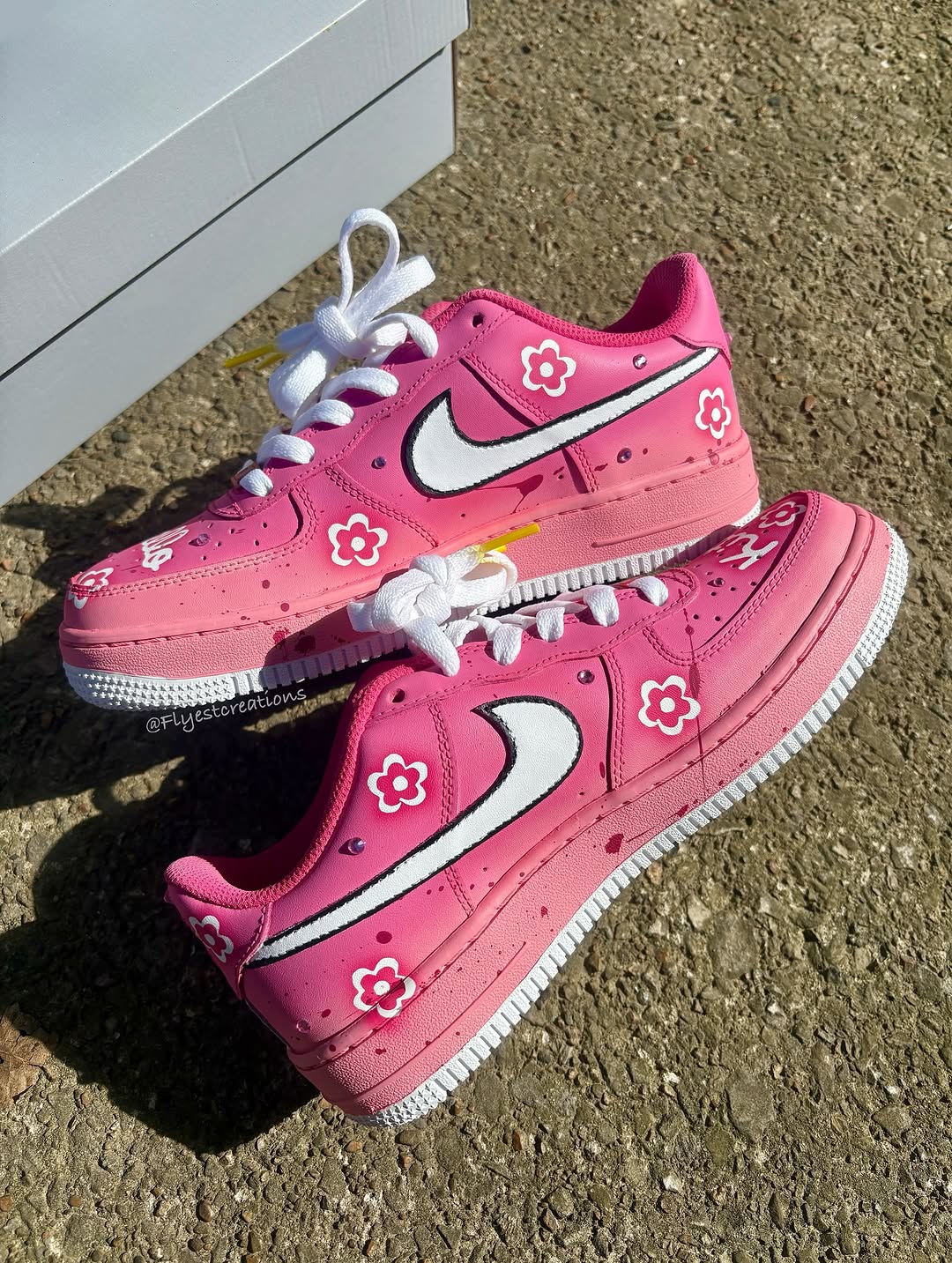 Pink Hand Painted Hello Kitty Custom Air Force 1 Sneakers