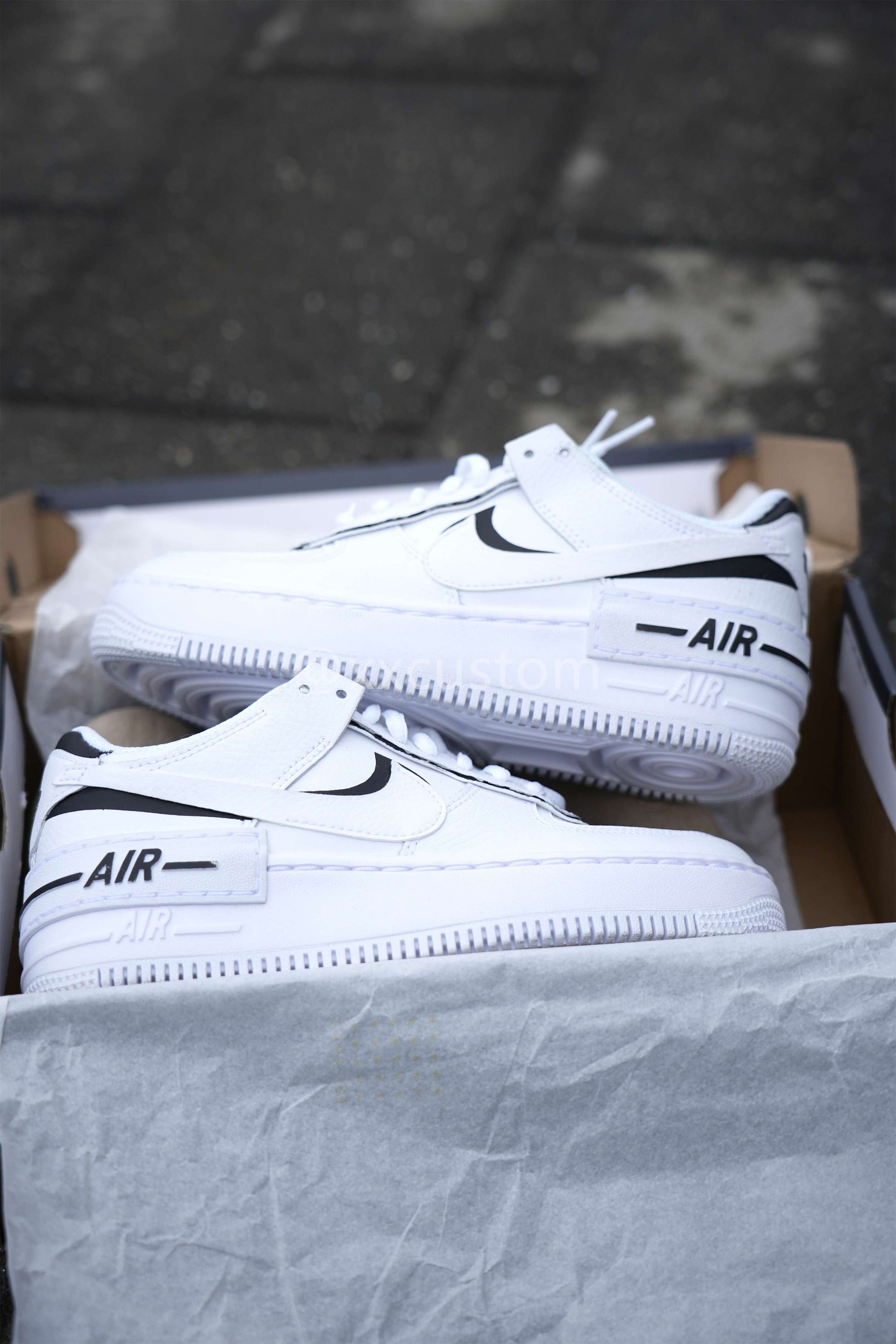 Shadow Black White Custom Air Force 1