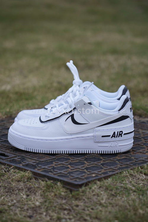 Black Swoosh White Shadow Custom Air Force 1
