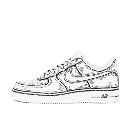 Black Outline Custom Air Force 1