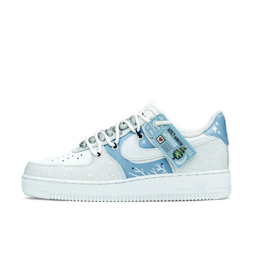 Extra Lace Snowflake Blue Custom Air Force 1