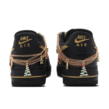 Christmas Metal Chain Santa Hat Black Custom Air Force 1