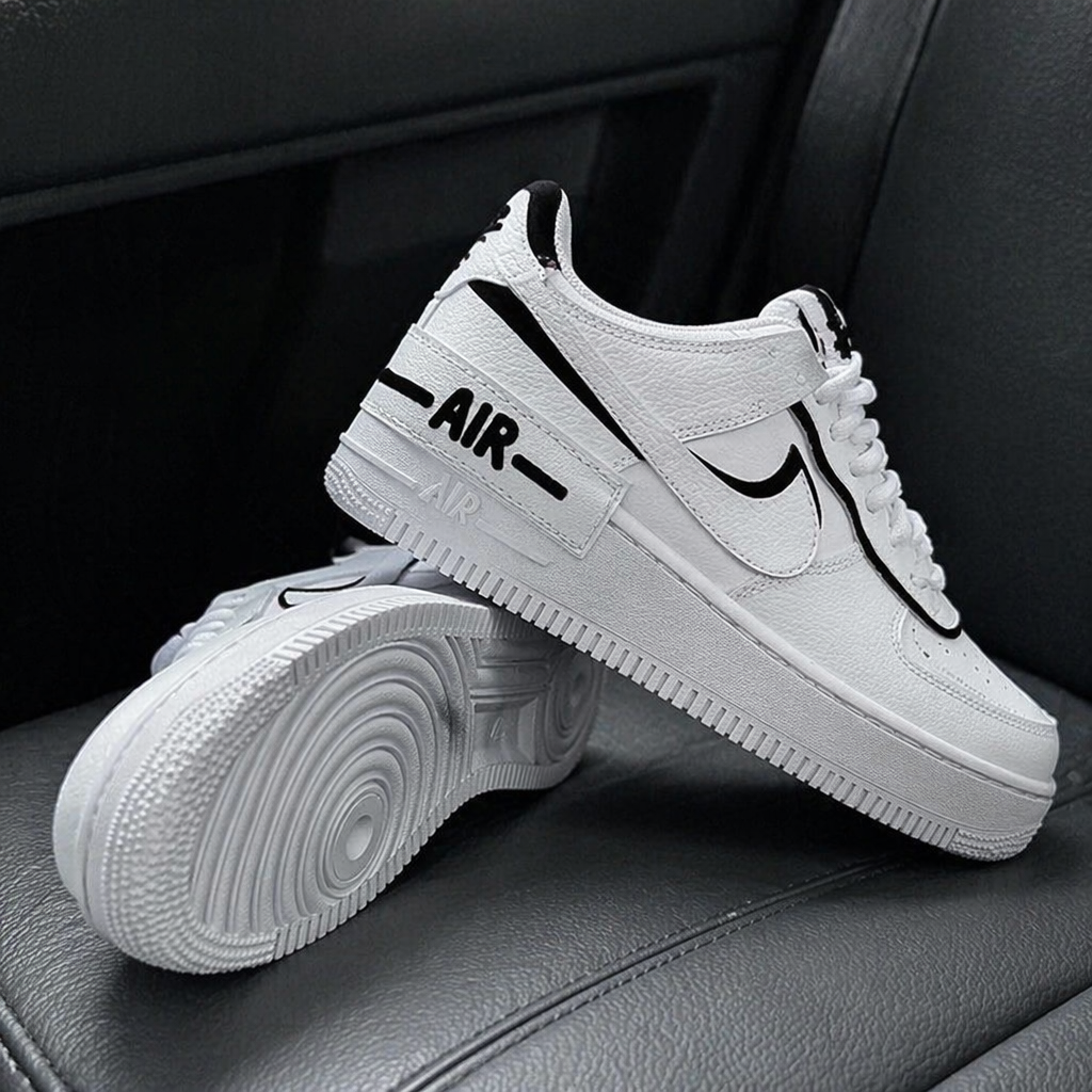 Hand Painted Black White Custom Air Force 1 Sneakers