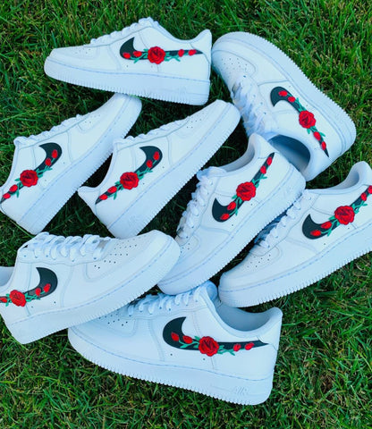 Black Red Rose Custom Air Force 1