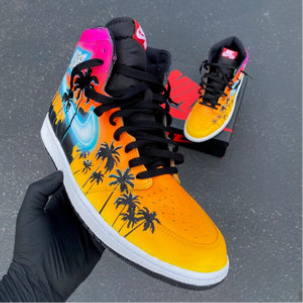 Miami Island Orange Gradient Custom Air Jordan 1