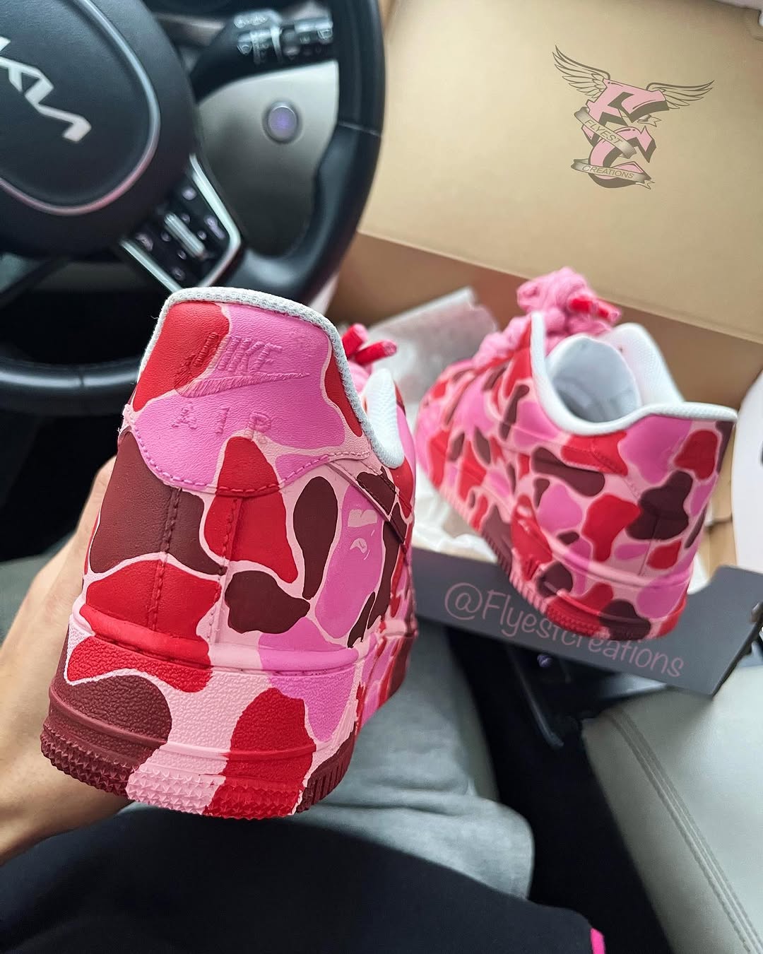 Hand Painted Pink Camo Custom Air Force 1 Sneakers