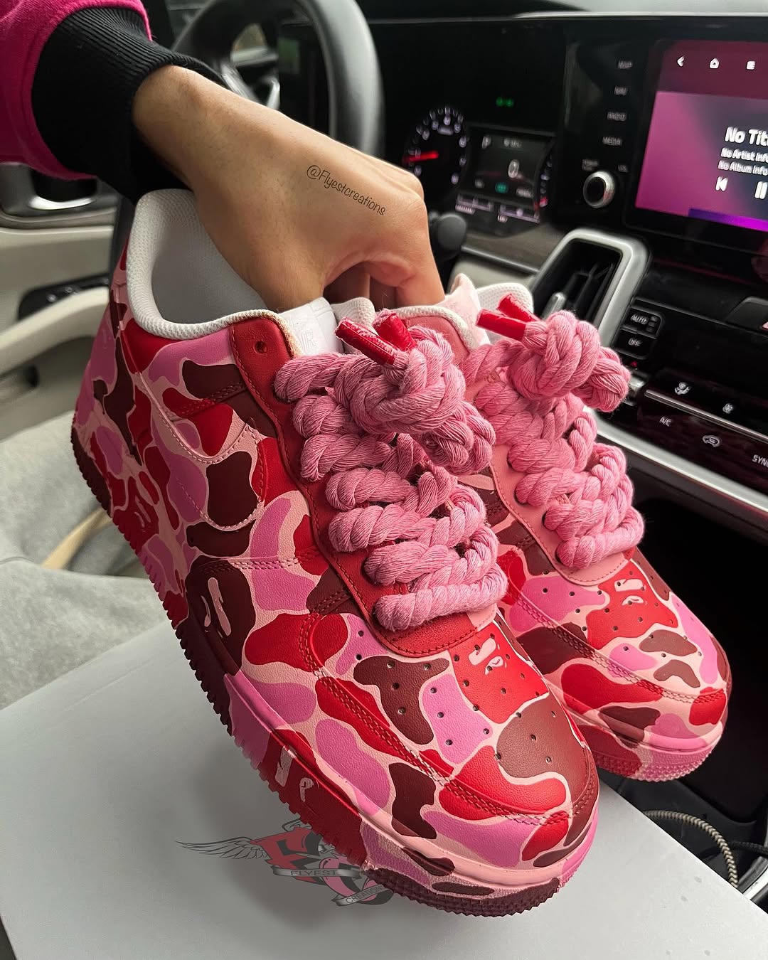 Hand Painted Pink Camo Custom Air Force 1 Sneakers