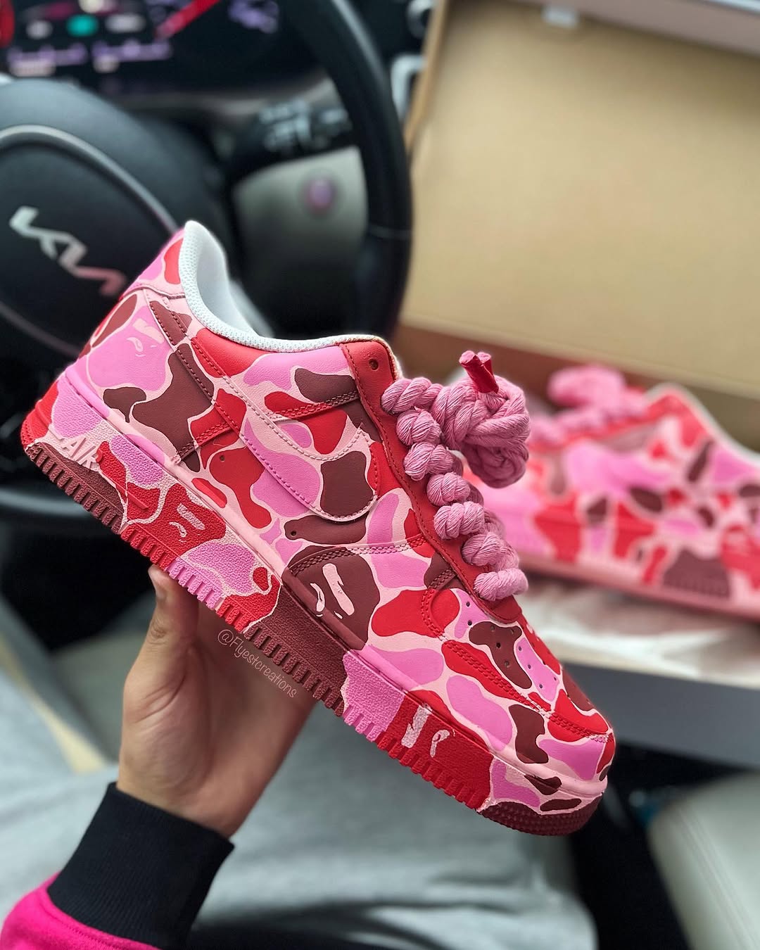 Hand Painted Pink Camo Custom Air Force 1 Sneakers