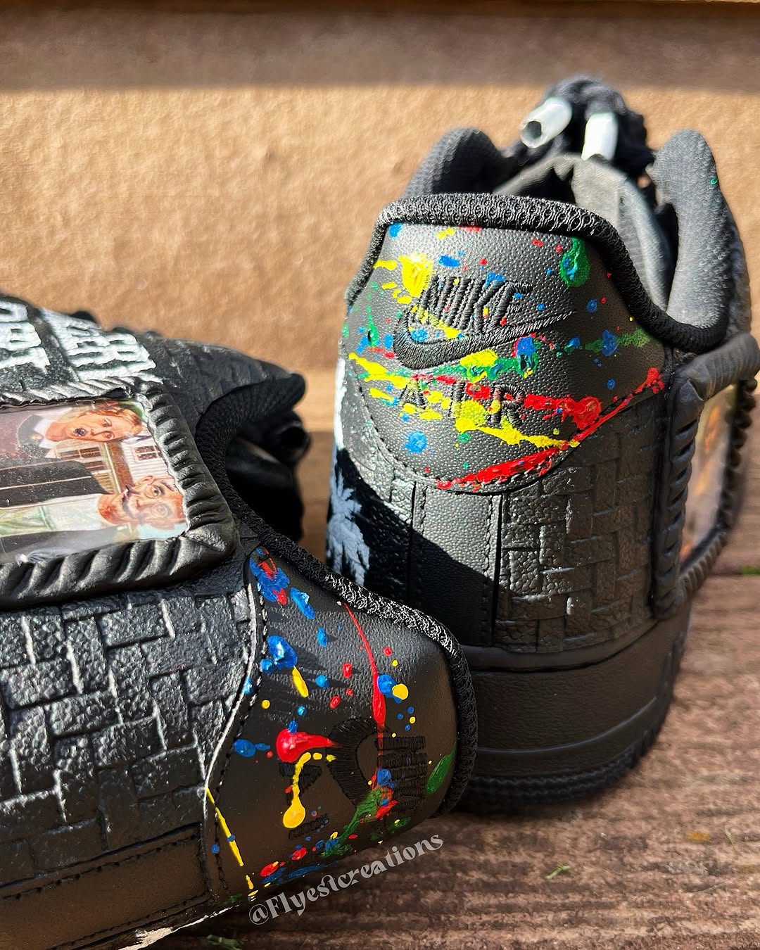 Hand Painted Gallery Dept Custom Black Air Force 1 Sneakers