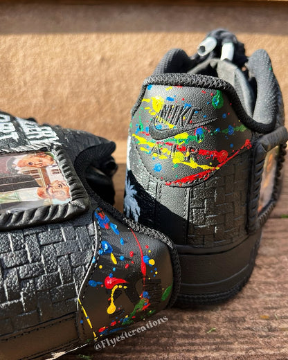 Hand Painted Gallery Dept Custom Black Air Force 1 Sneakers