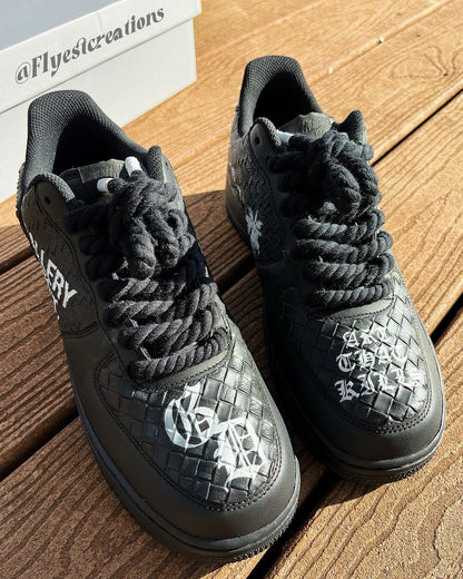 Hand Painted Gallery Dept Custom Black Air Force 1 Sneakers