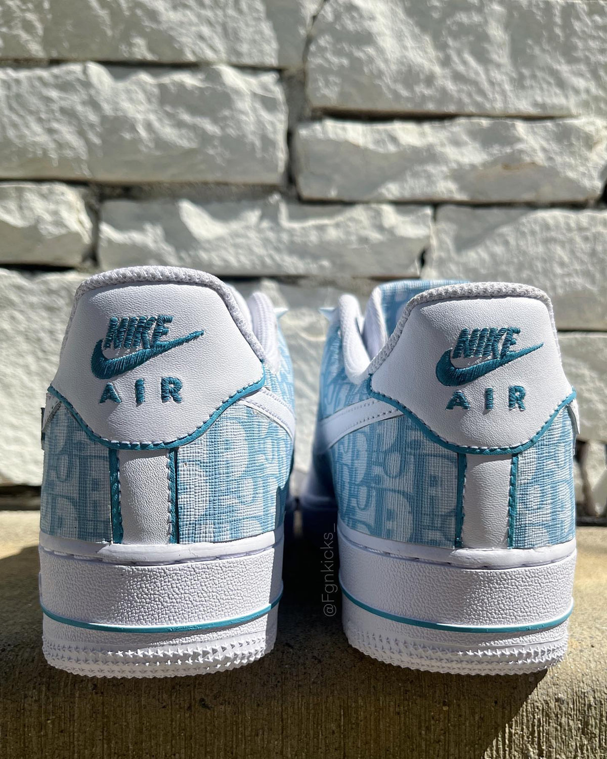 Hand Painted Light Blue Custom Air Force 1 Sneakers