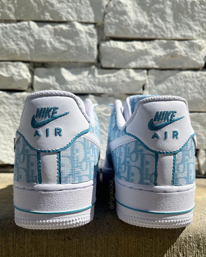 Hand Painted Light Blue Custom Air Force 1 Sneakers