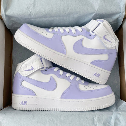 Purple Swoosh White Custom Air Force 1
