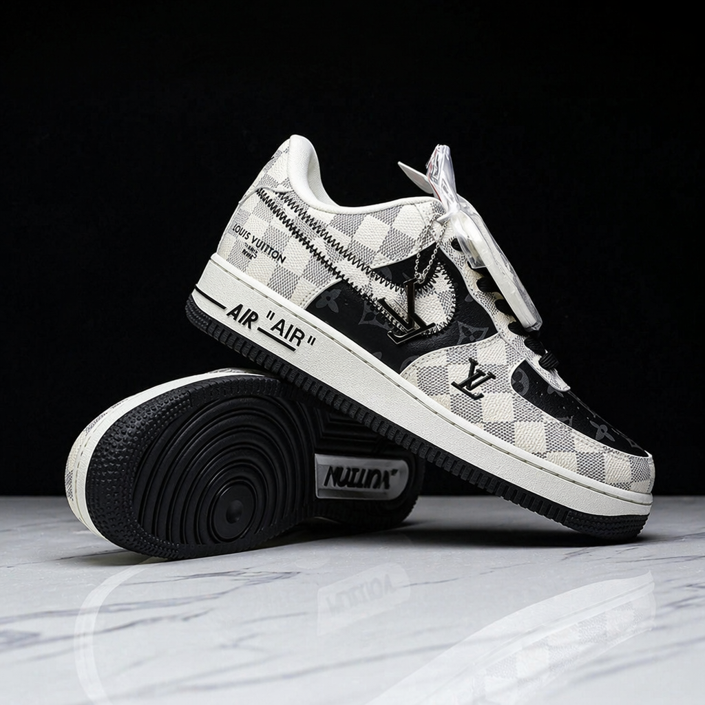 Hand Painted Checkered Custom Air Force 1 Sneakers