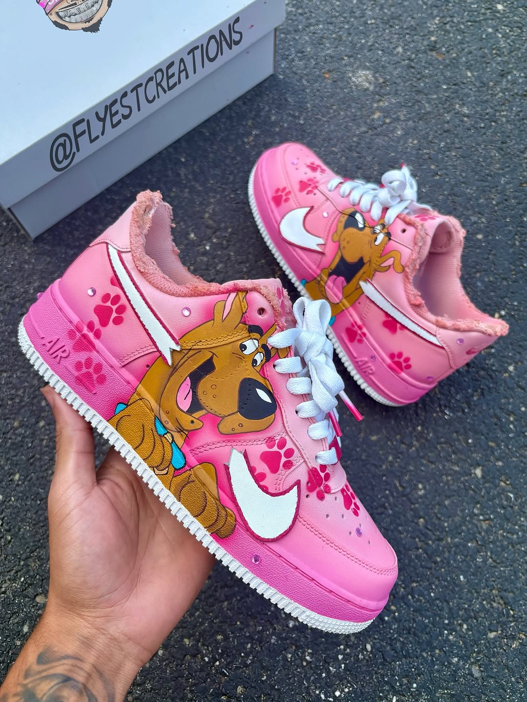 Hand Painted Pink Scooby-Doo Custom Air Force 1 Sneakers