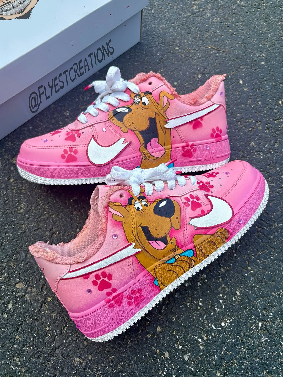 Hand Painted Pink Scooby-Doo Custom Air Force 1 Sneakers