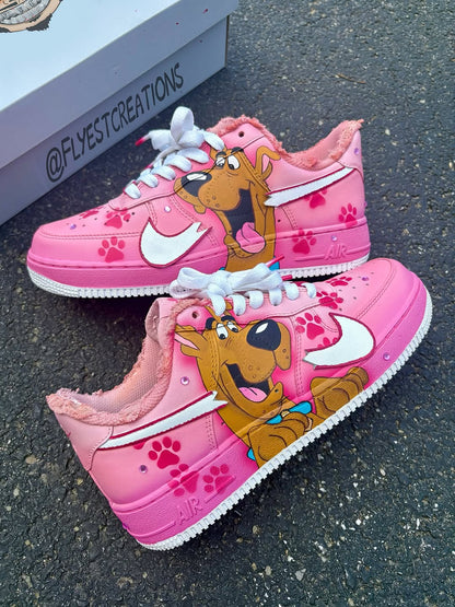 Hand Painted Pink Scooby-Doo Custom Air Force 1 Sneakers