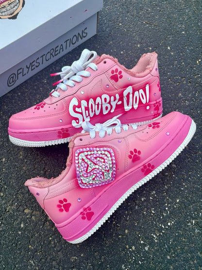 Hand Painted Pink Scooby-Doo Custom Air Force 1 Sneakers
