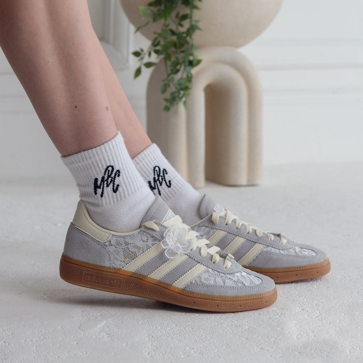 Spezial Lace Flower Grey Custom Adidas Samba