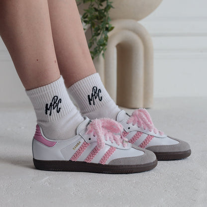 Candy Pink White Custom Adidas Samba