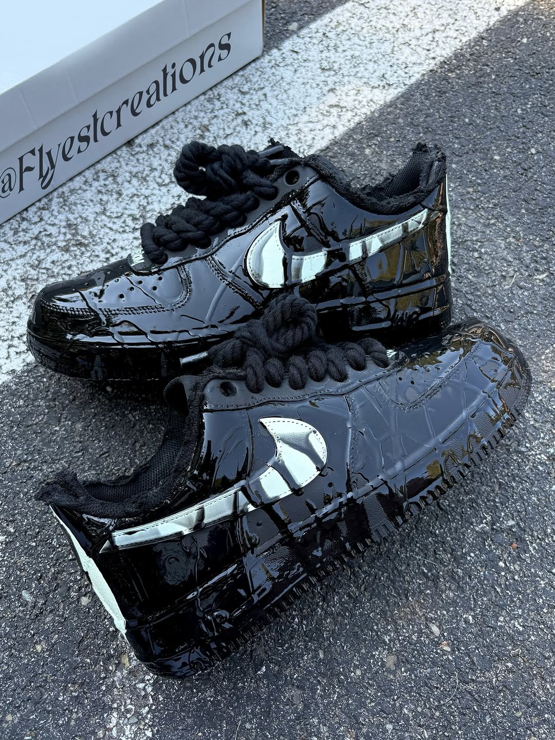 Hand Painted Black Venom Custom Air Force 1 Sneakers