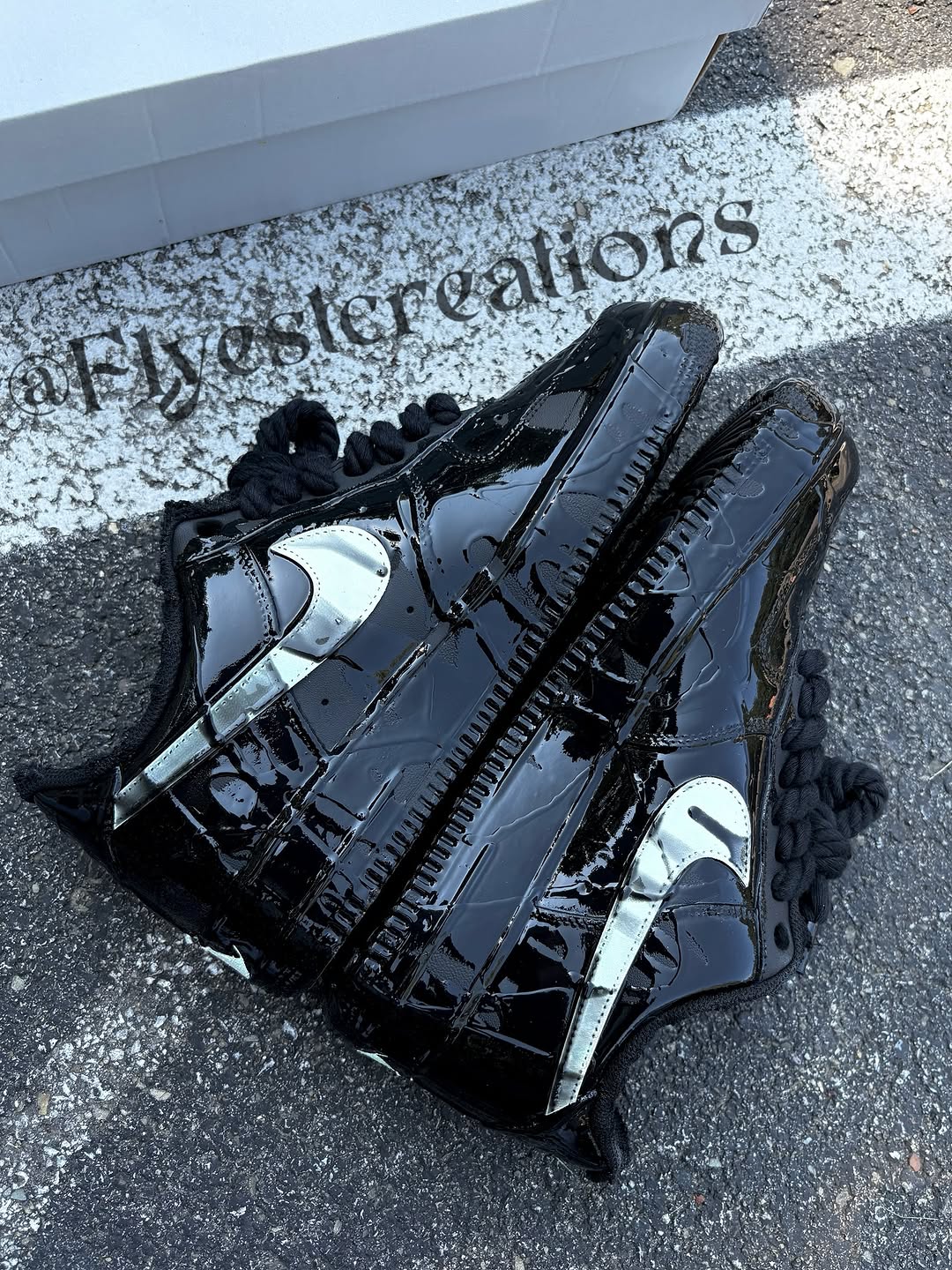 Hand Painted Black Venom Custom Air Force 1 Sneakers