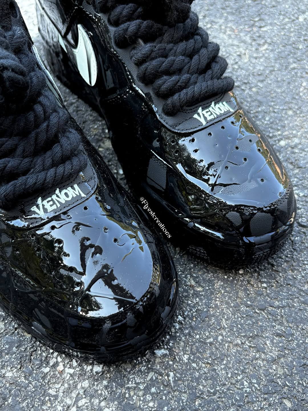 Hand Painted Black Venom Custom Air Force 1 Sneakers