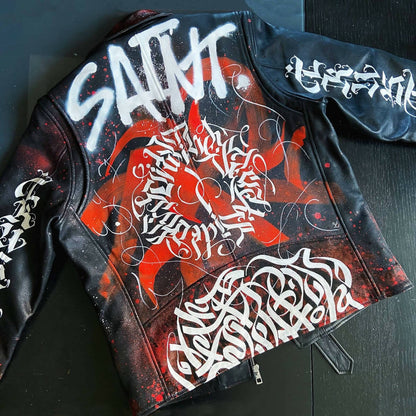 Saint Custom Hand Painted Denim Jacket