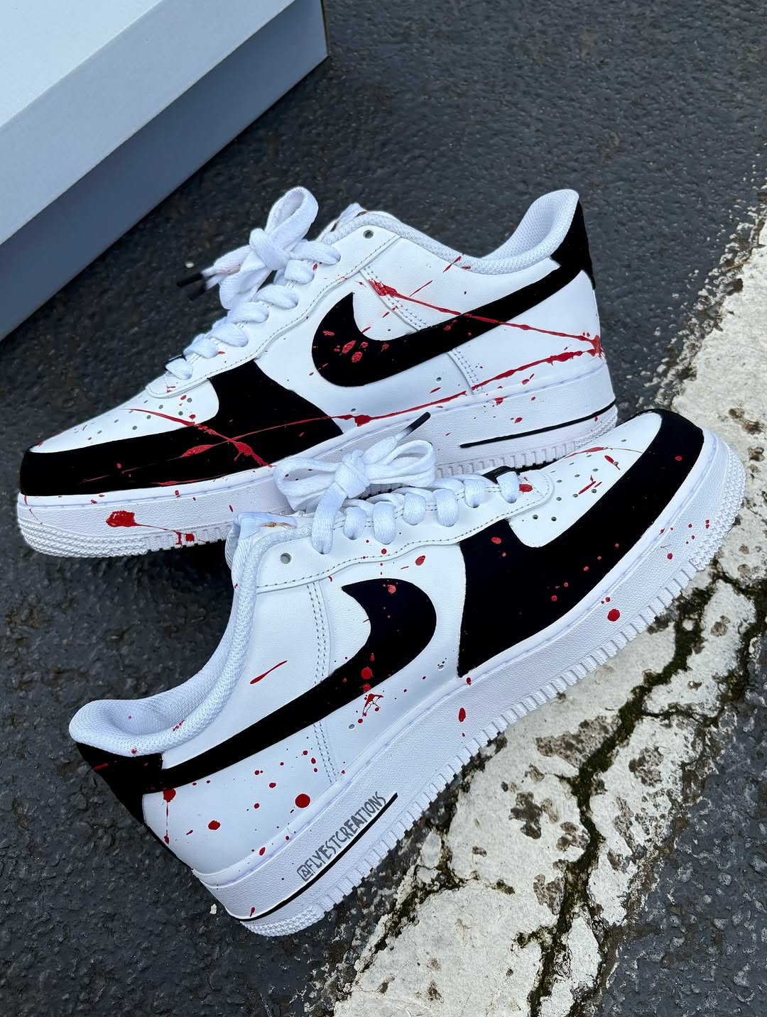 Hand Painted Terrifier Clown Custom Air Force 1 Sneakers