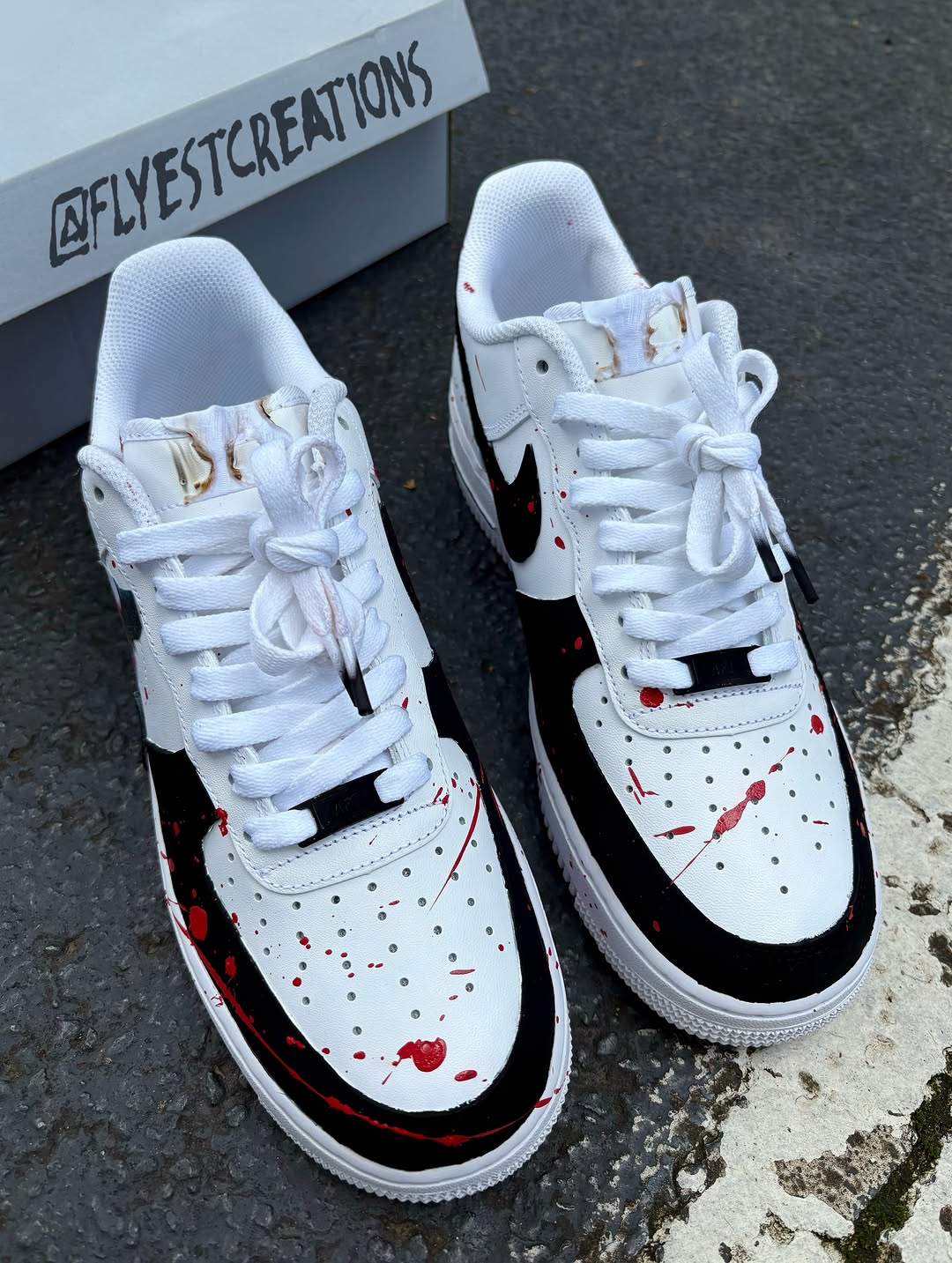 Hand Painted Terrifier Clown Custom Air Force 1 Sneakers
