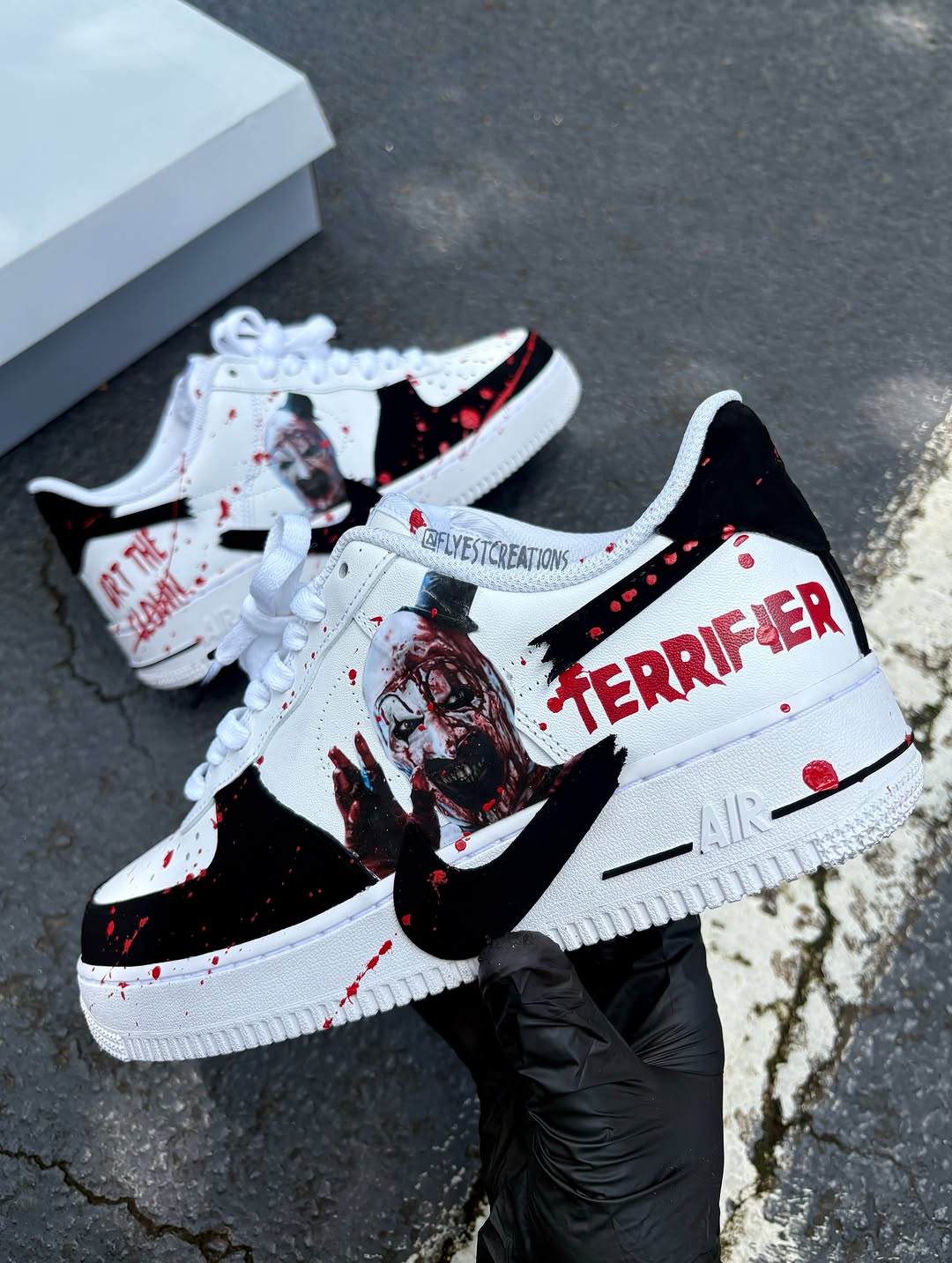 Hand Painted Terrifier Clown Custom Air Force 1 Sneakers