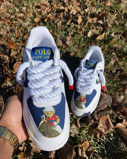 Custom Hand Painted Polo Bear Air Force 1 Sneakers