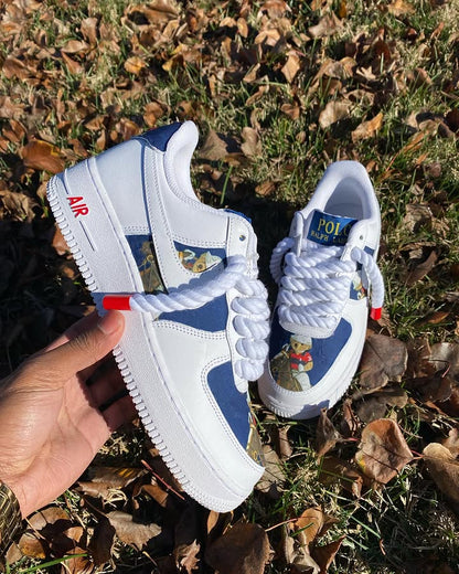 Custom Hand Painted Polo Bear Air Force 1 Sneakers