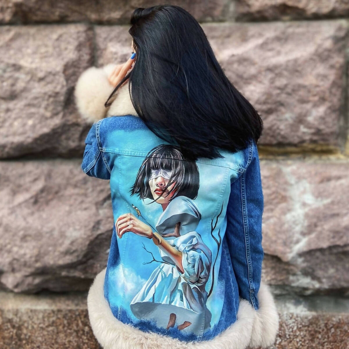 Marionette Custom Hand Painted Denim Jacket