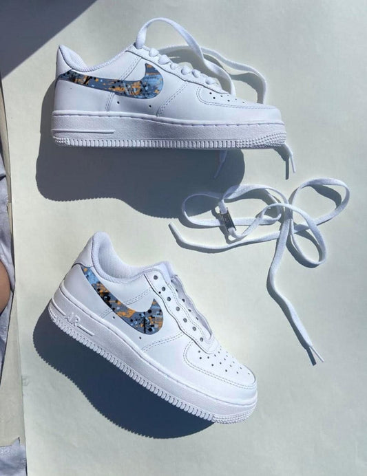 Abstract Pattern Blue Orange Custom Air Force 1