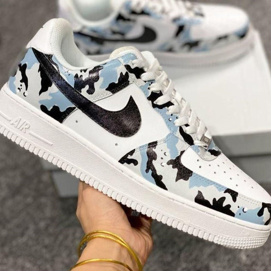 Black Blue Camouflage Custom Air Force 1