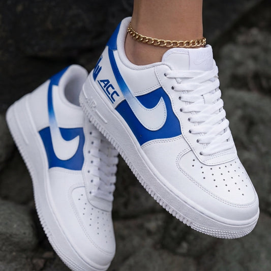 ACC Print White Blue Custom Air Force 1