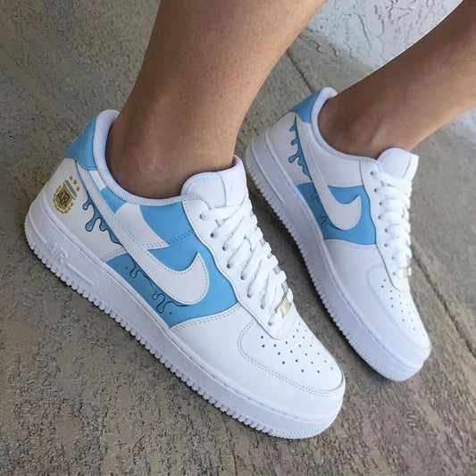 Argentina Drip White Baby Blue Custom Air Force 1