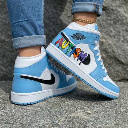 Autism Awareness Baby Blue and White Custom Air Jordan 1