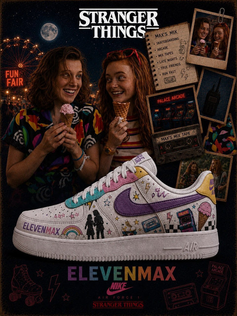 Hand Painted Stranger Things Custom Air Force 1 Sneakers