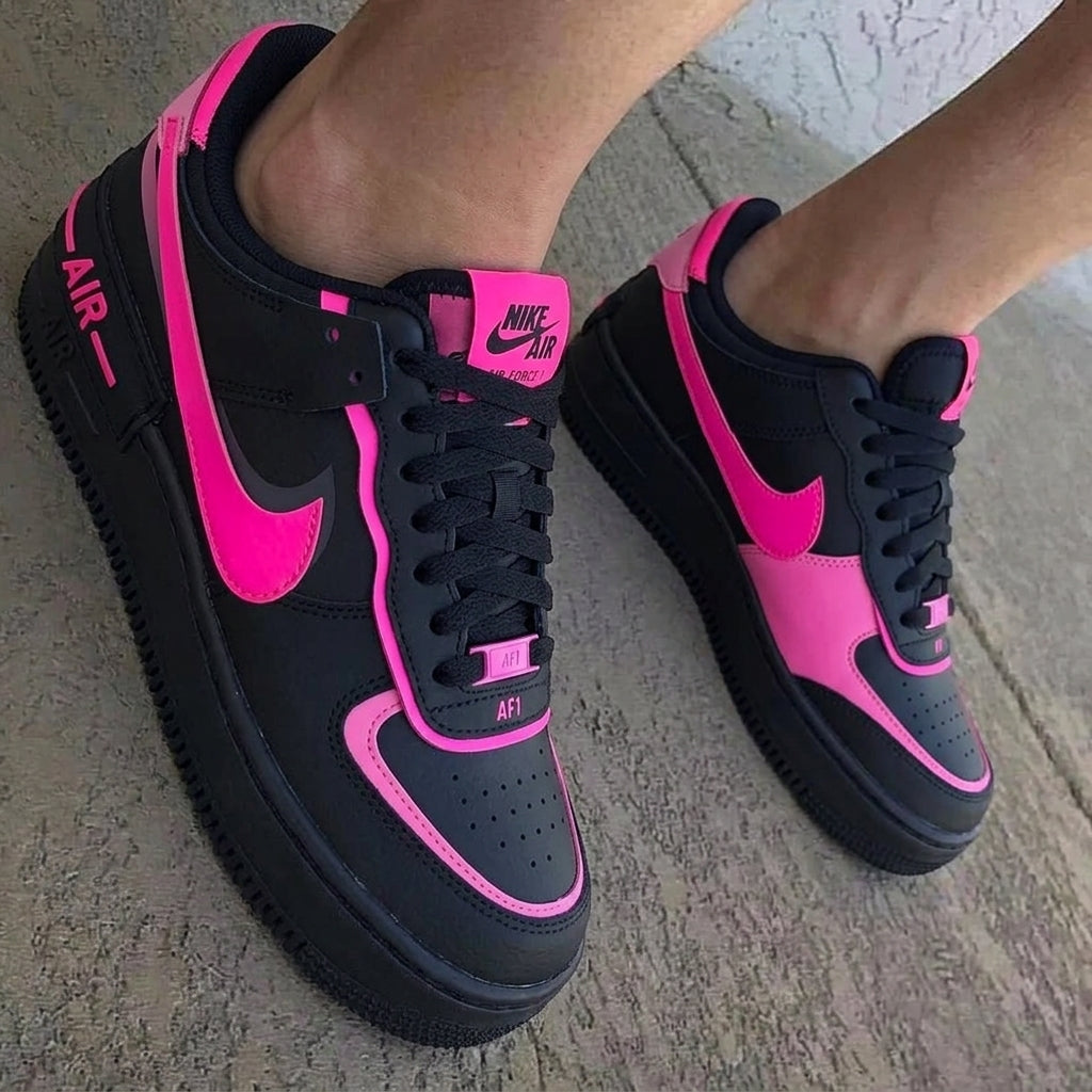 Black Hot Pink Custom Air Force 1 Shadow