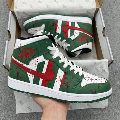 Blood - Splatter Green Red Custom Air Jordan 1