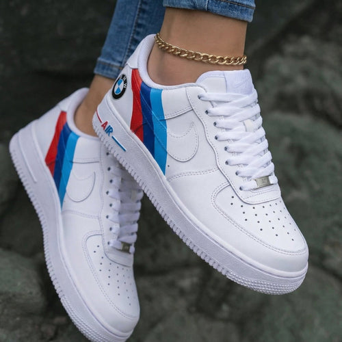 BMW Logo Red Blue Stripes Custom Air Force 1